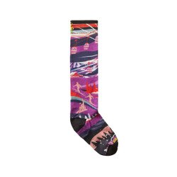 Smartwool Ski Zero Cushion Skication Print OTC Sock Kids' in Purple Dahlia